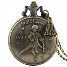Retro 1943 The Little Prince Quartz Pocket Watch Fob Necklace Watches Pendant Clock for Kids with Tassel Accessory