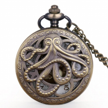 Arrival Vintage Lovely octopus Quartz Pocket Watch Retro Pocket Watch with Necklace Chain Pendant Watches Fob Watch