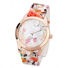Mens Nylon Watch Bands OR Quartz WristWatches Watch Flower Girl Women Silicone Causal Printed Womens Watch