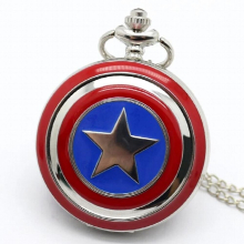 Alloy Quartz Pocket Watch Star Pendant Necklace Chain FOB Analog Clock Children Christmas for Boys Girls Fans