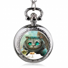 Little Kitty Pendant Quartz Pocket Watch Pet Cat Necklace Jewelry Pendants for Kid Girls Children