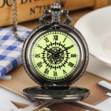 Arrival Luminous Japanese Animation Kuroshitsuji Theme Quartz Pocket Watch Pendant Necklace Watch for Kids