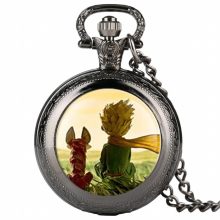 the Little Prince Movie Theme Quartz Pocket Watch Necklace Fob Clock With Chain Necklace Pendant Gift For Children Boys