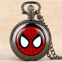 Classic Spider Theme Vintage Quartz Pocket Watch Retro Necklace Chain Pendant Clock for Kids reloj