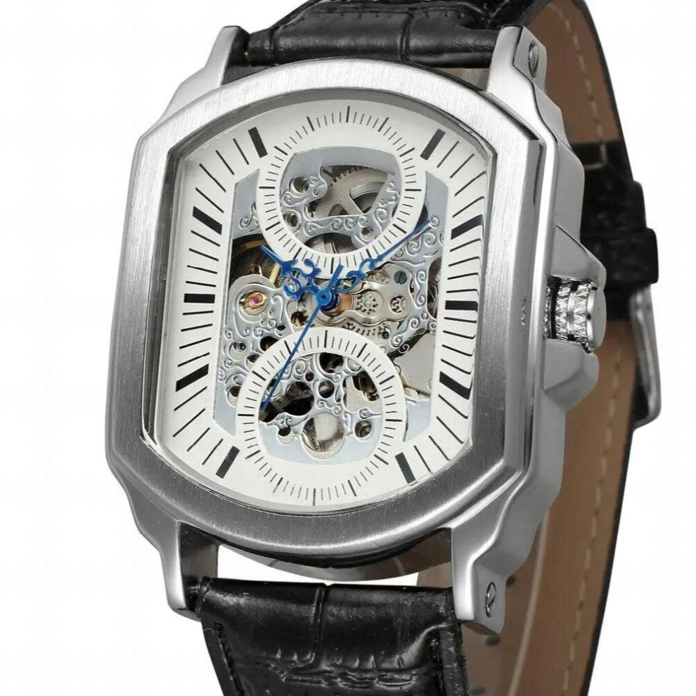 Winner Top Leather Man Military Sport Clock Automatic Mechanical Wrist Watch Male Steel Skeleton-image-OPC-PCY9PTD-NEW