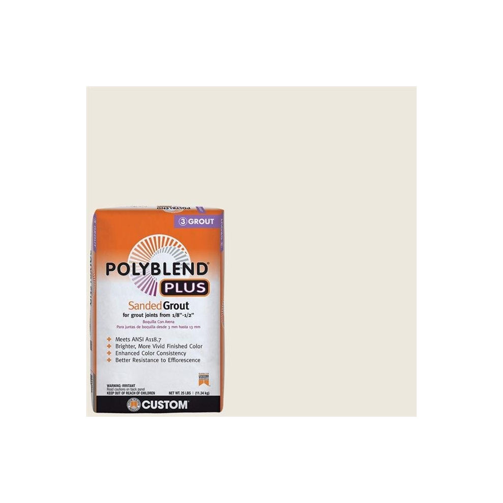 25 lbs Polyblend Plus Indoor & Outdoor Sanded Grout, Bright White