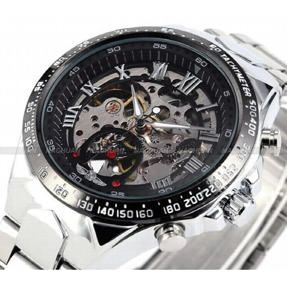 Winner mens watches Full Steel Skeleton Automatic Mechanical Watch men relojes clock men Relogio Masculino-image-OPC-PCY9RDH-NEW