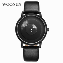 Creative Turntable Watch Men Sports Watches Leather Band Analog Quartz Wristwatches Men Reloj Hombre