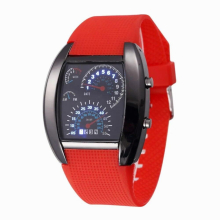Casual Led Watches Car Meter Dial Unisex Flash Dot Matrix Racing Watch Sports Clock Orologio Uomo