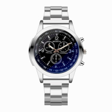 Steel Hour Stainless Quartz Sport Watch Analog Wrist Clock Calendar Men Luminous Business Watch Leather Casual