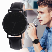 Band Quartz Round Wrist Men Leather Vintage Mens Analog Watch Watches ???? ??????? Watches Rel?gio Top Masculino