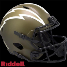 Los Angeles Chargers Replica Full Size Speed Style Salute To Service Helmet
