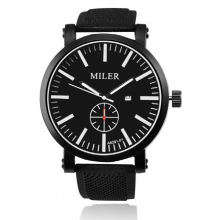 MILER Watch Men Sports Watches Silicone Band Auto Date Quartz Wristwatches Reloj Hombre