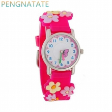Cartoon Quartz Watches 3D Flowers Children Clock Waterproof Watches kids Leisure Gift Watch PENGNATATE