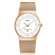 Top Relogio Masculino Mens Watches Quartz Watch for Men Casual Slim Mesh Steel Waterproof Sports Watch