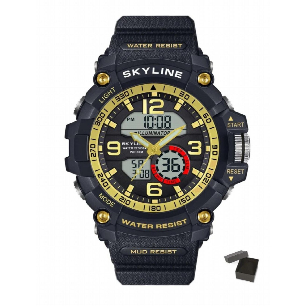 Smartwatch Watch Multifunction Chronograph Smart Watch With Dual Hour Analog Digital Led Dual Time Wrist Watches Multicoloured 885674566331