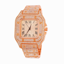 Montre Hip Hop Watch Men Diamond Watch Sparkling Square Quartz Watches Classic Arabic Number Clock Women Watch Rel?gio