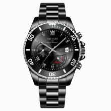 Mens Waterproof Watch Mens Stainless Steel Luminous Calendar Quartz Watch Relojes Para Hombre
