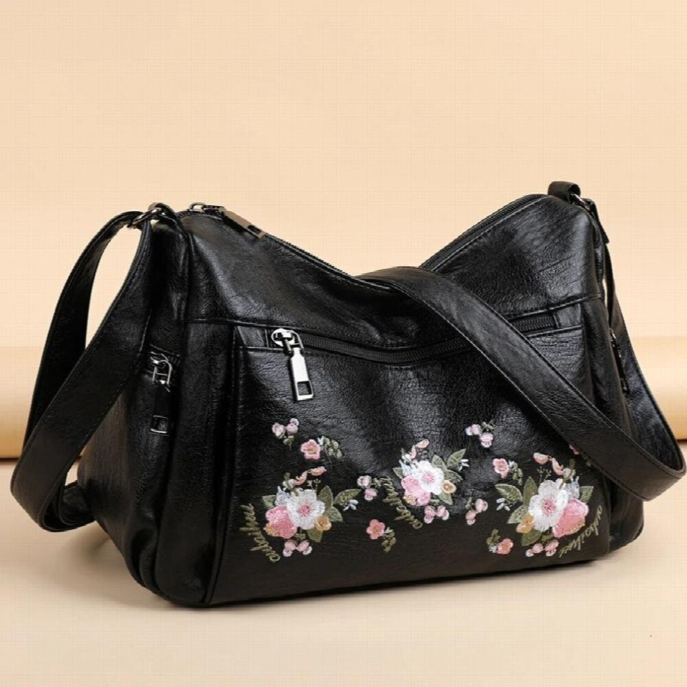 Embroidery Floral Crossbody Bags for Women Soft PU Leather Handbags Ladies Large Capacity Shoulder Messenger Bag-image-OPC-PCYB6KK-NEW