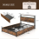Costway Double Size Bed Frame Metal Bed Platform LED Light Headboard & 4 Storage Drawers 2