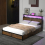 Costway Double Size Bed Frame Metal Bed Platform LED Light Headboard & 4 Storage Drawers 8