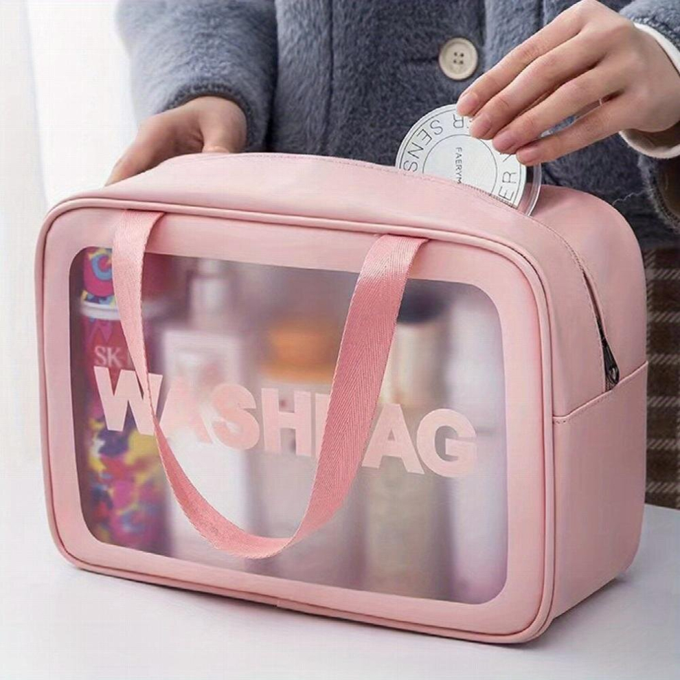 PU Leather Transparent Large Capacity Toiletry Bag Travel Storage Bag-image-OPC-PCYBG9V-NEW
