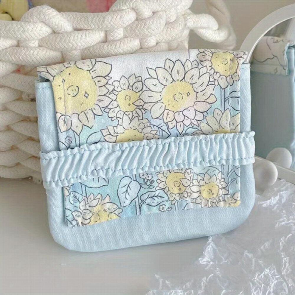 Blue Portable Large Capacity Sanitary Napkin Storage Bag