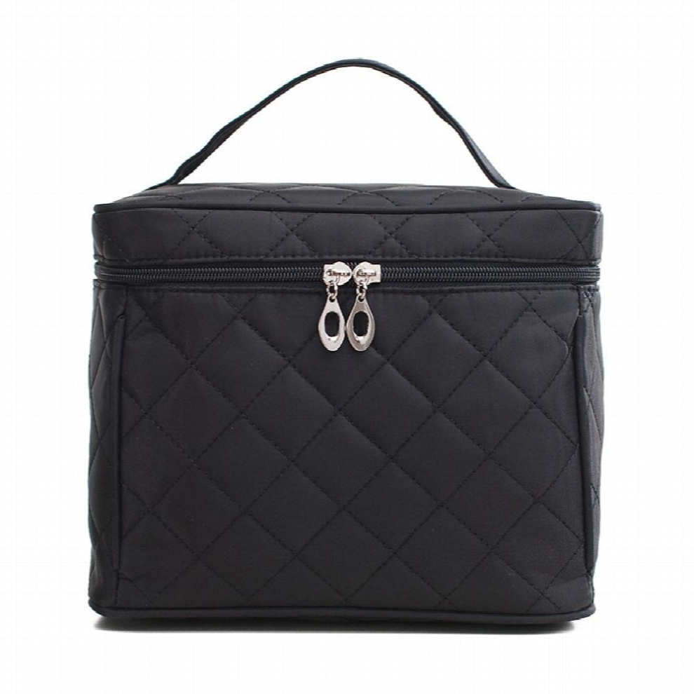 Black Cosmetic Bag Case High Capacity Makeup Bag Waterproof High Foldable Travel Organizer Makeup Bag Beautician Pouch