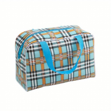 1pc Bright Plaid Comestic Bag Travel Accessories Storage Bag Toiletry Bag Wash Bag For Short distance Trip Convenient Makeup Storage Bag Hand held Bag