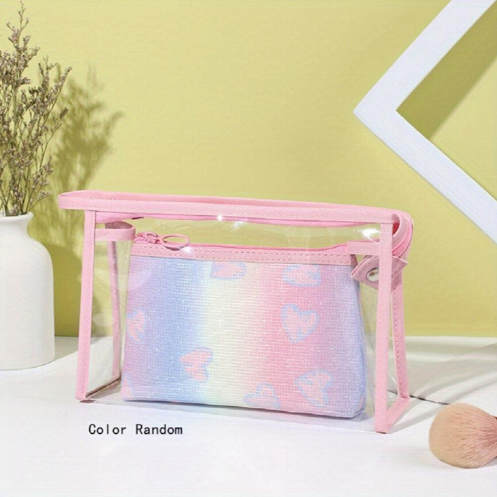 Casual Glitter Love Toiletry Bag Portable Cosmetics Bag Wash Bag Travel Storage Bag-image-OPC-PCYBHFR-NEW