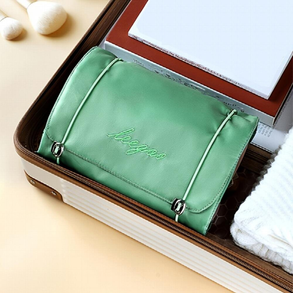 Green 1Pc Multifunctional Large Capacity Cosmetic Bag Fashionable Waterproof Wash Storage Bag Mesh Bag