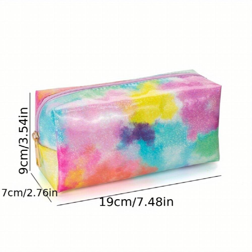Multicoloured Portable Large Capacity Rainbow Zipper Cosmetics Bag Lightweight Travel Storage Bag Multifunctional Toiletry Bag