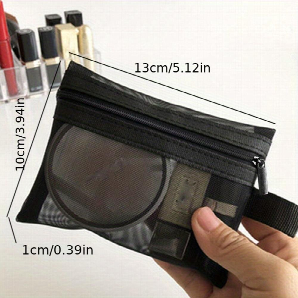 Mesh Zipper Cosmetics Bag Travel Toiletry Bag Storage Bag
