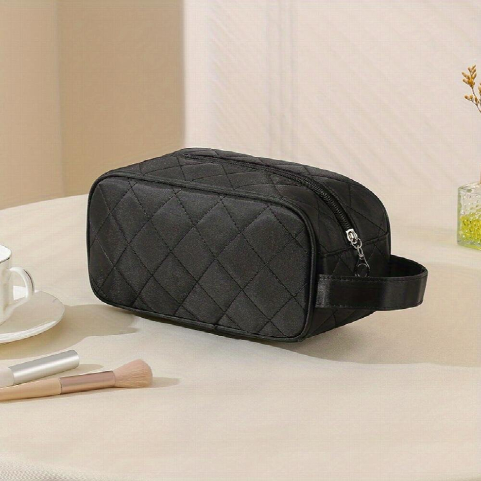 Black Multifunctional Rhombus Cosmetics Bag Large Capacity Waterproof Storage Bag Travel Nylon Toiletry Bag