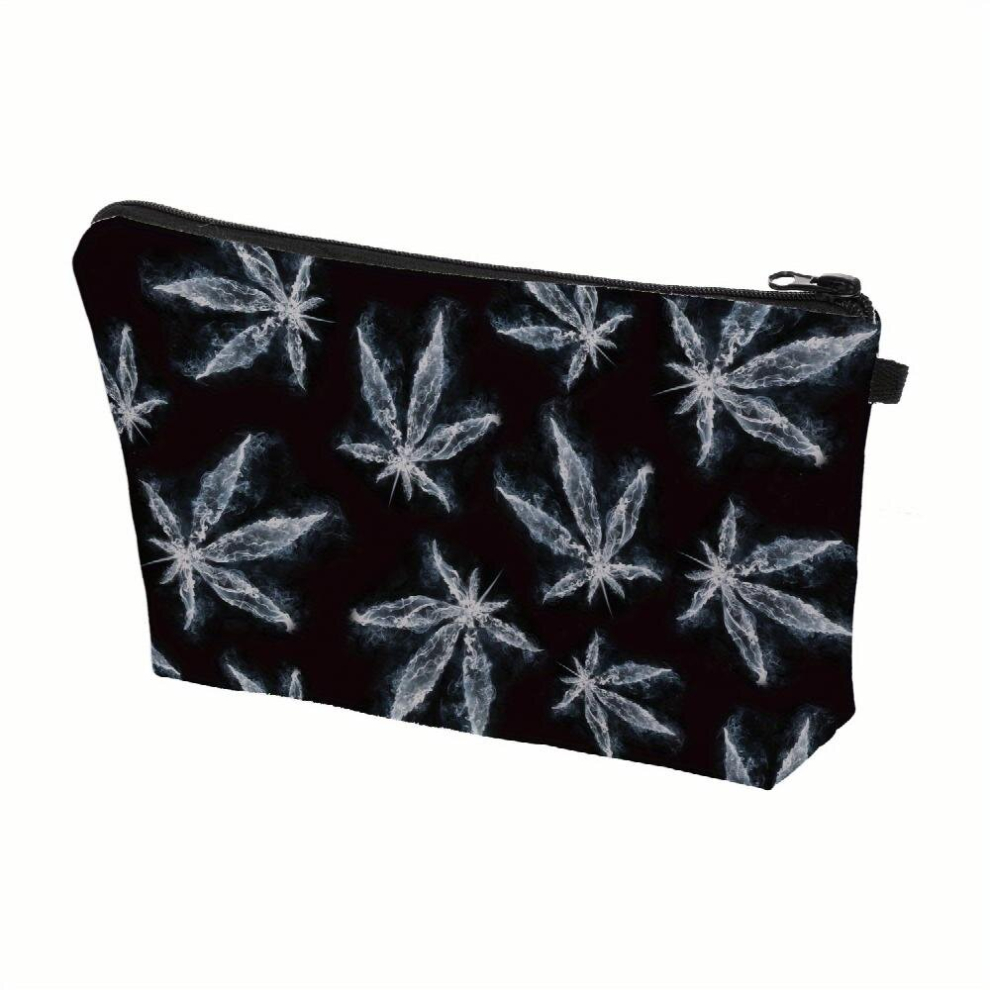 Multicoloured Casual Leaf Print Cosmetics Bag Storage Bag Travel Toiletry Bag