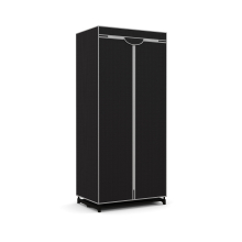 Single Fabric Wardrobe Folding Clothes Closet with Hanging Rail and Zippers