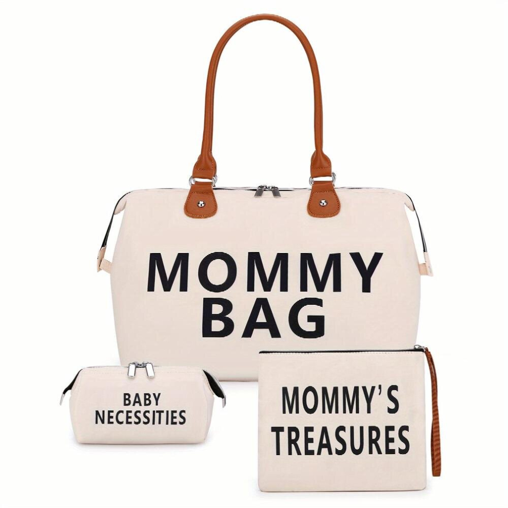 Classic Nappy Bag Sets Letter Print All Match Tote Bags Mommy Bag Casual Large Capacity Handbag Diaper Bag 3pcs Set