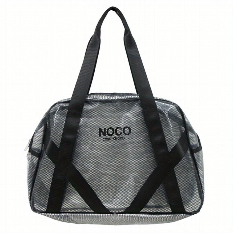 Black Transparent Large Capacity Makeup Handbag Lightweight Cosmetic Bag Travel Toiletry Wash Bag
