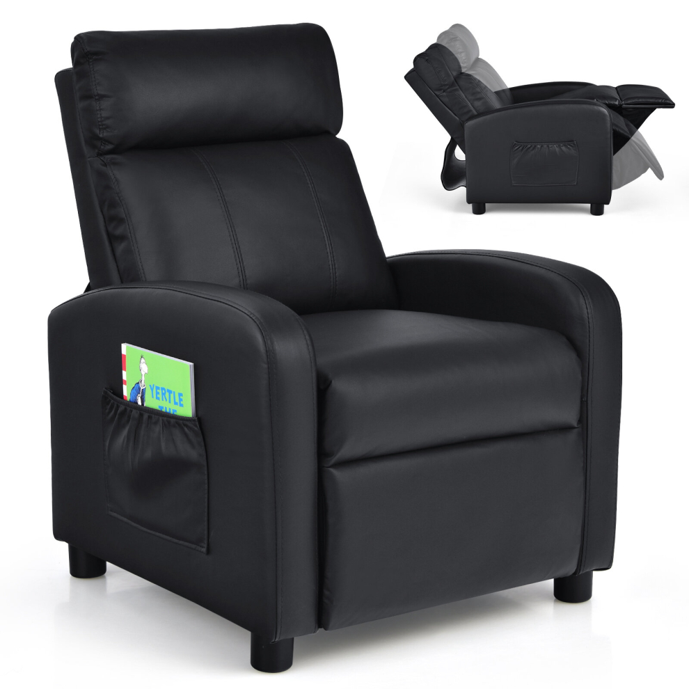 Kids Recliner Chair PU Leather Ergonomic Adjustable Sofa Chair Lounge Chair