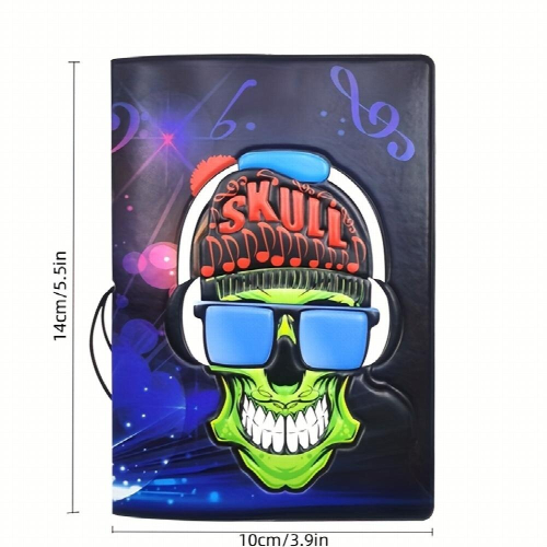 1pc Rock Skull Pattern Passport Halter Ticket Halter 2
