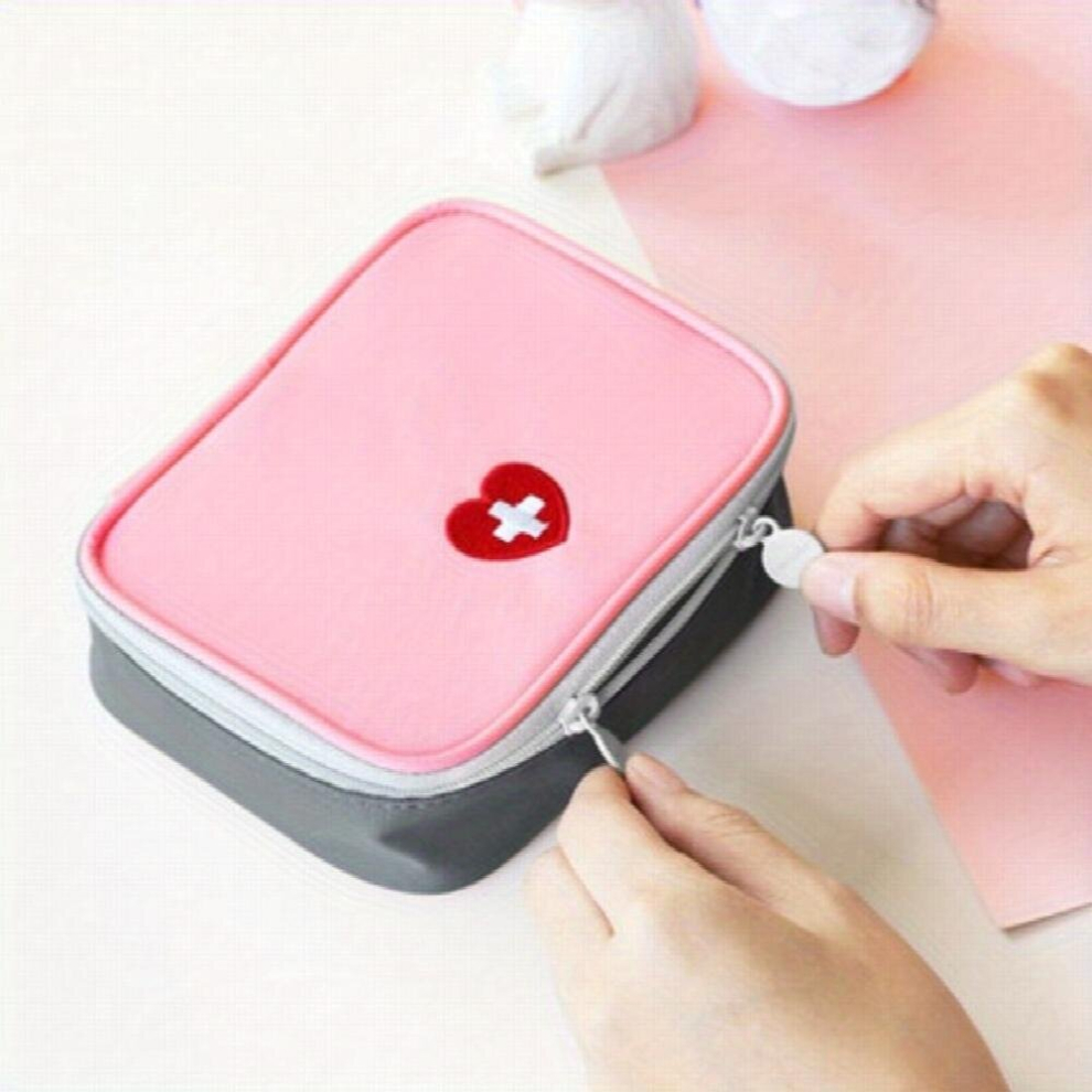 Portable Travel Medicine Storage Bag Zipper Lightweight First Aid Kit Versatile Organizer