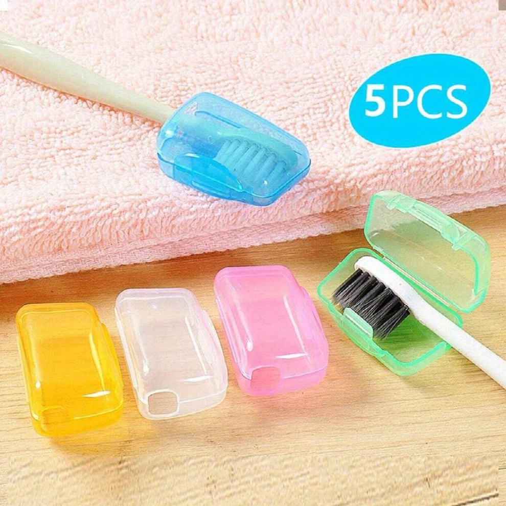 Multicoloured 5Pcs Lightweight Portable Toothbrush Case Practical Travel Toothbrush Storage Box & Organizer Womens Toothbrush Holder & Travel Accessories