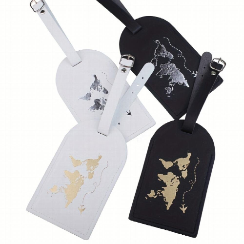 Baggage Tag Plane Boarding Pass PU Spot Leather Map Passport Protection 1