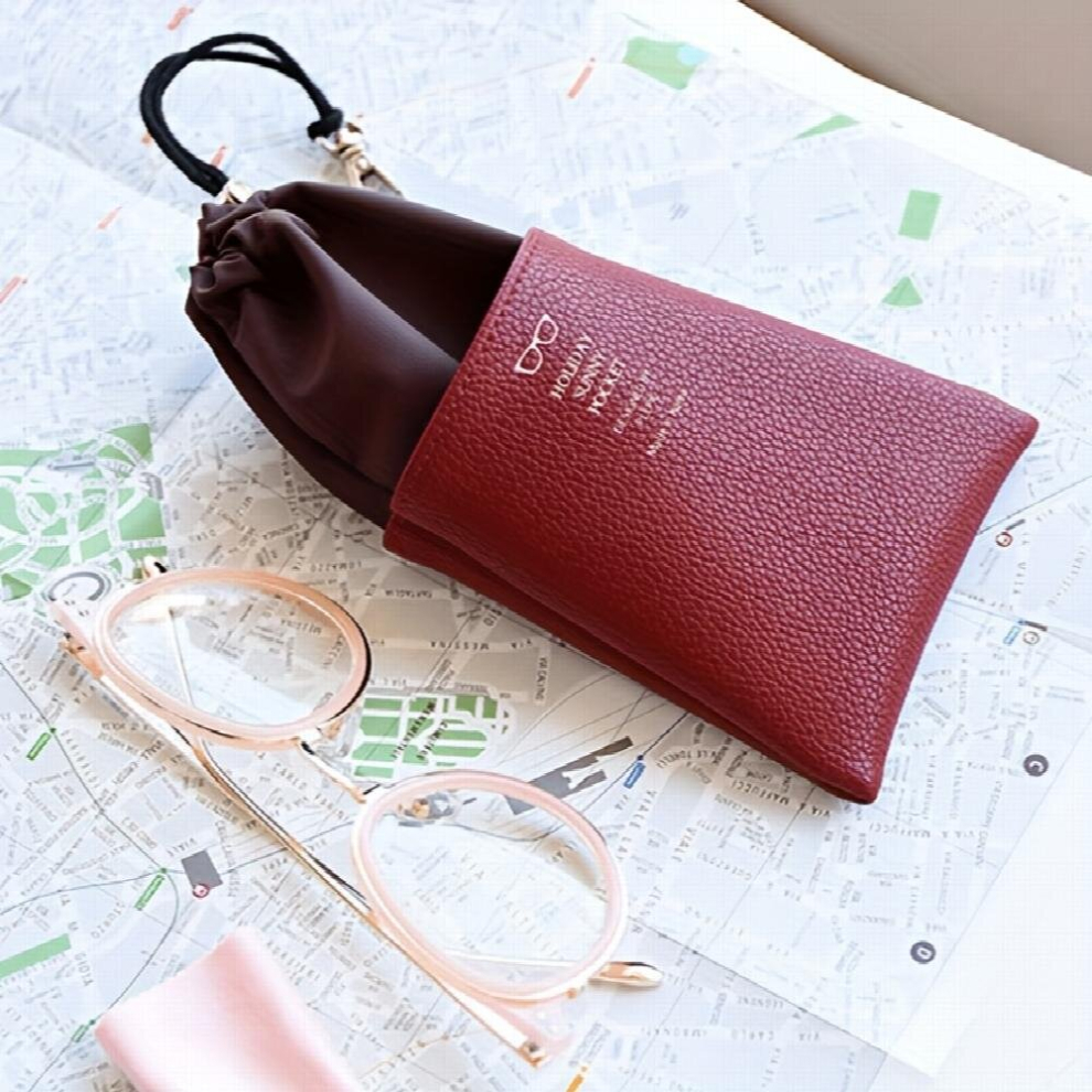 Portable Mini Sunglasses Pouch Drawstring Glasses Dustproof Bag Lightweight Solid Glasses Storage Bag