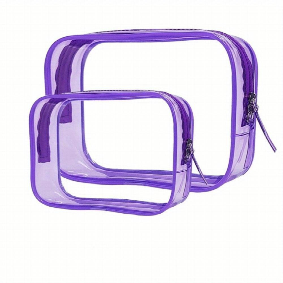 2PC Transparent Makeup Bag Clear Waterproof Comestic Bag PVC Travel Toiletry Organizer & Storage Accessories