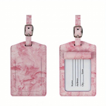 1pc Marble Pattern Luggage Tag Lightweight Portable PU Leather Luggage Accessories Casual Travel Accessories