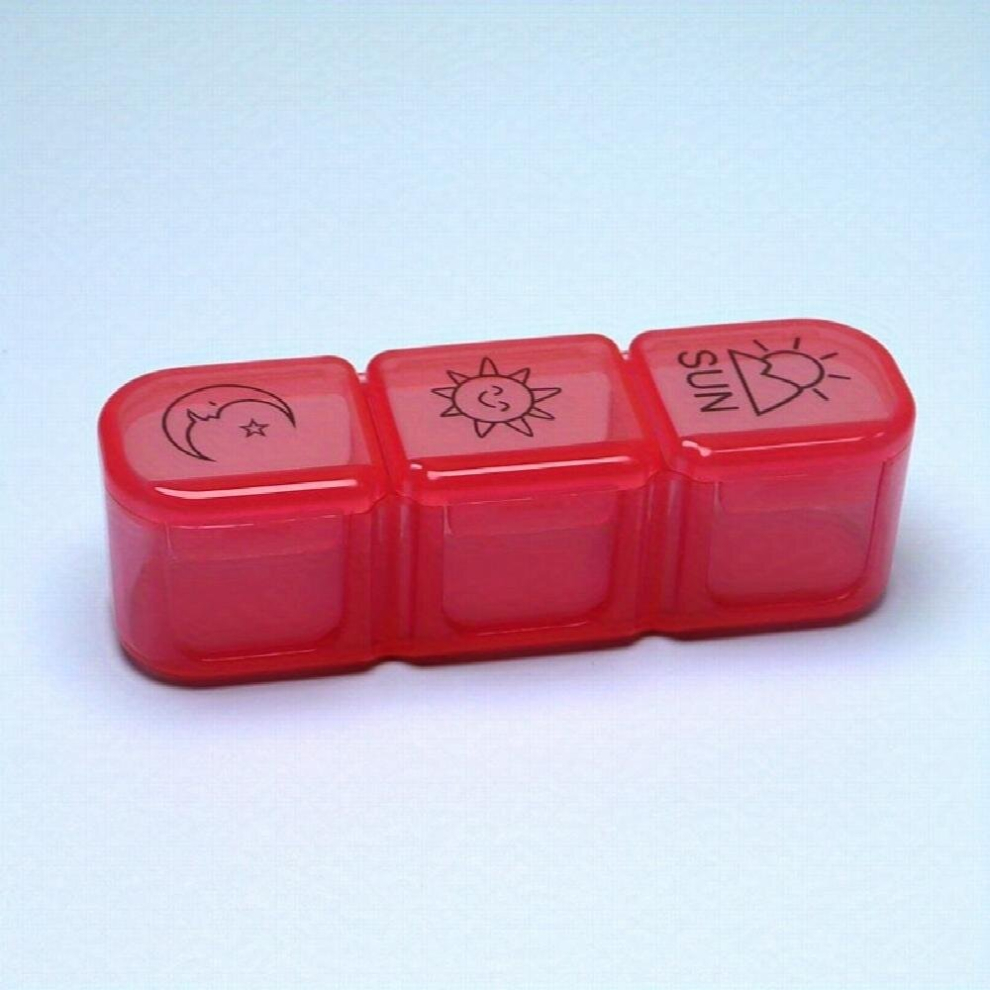 Red 3 Times A Weekly Pill Box Portable Medicine Storage Box Travel Tablet Case Organizer For Vitamin Fish