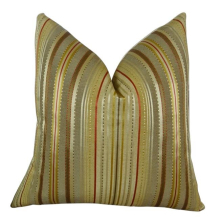 Kentucky Field Handmade Double Sided Throw Pillow - Gold - Red & Silver - 26 x 26 in.