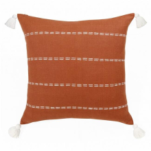 4 x 20 x 20 in. Orange Striped Zippered Linen Throw Pillow - Set of 2