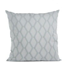 Silver Diamond Shiny Fabric with Embroydery Luxury Throw Pillow - 20 x 20 in.